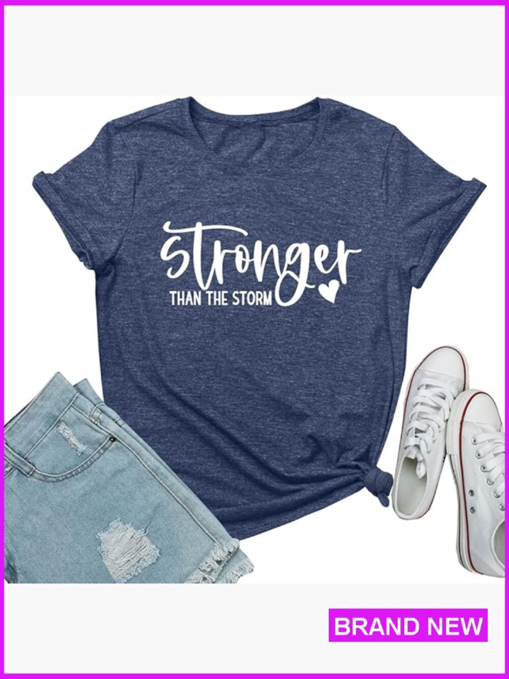 Cute Graphic Stronger Short Sleeve Crewneck T-Shirt Casual Soft Cotton Blend Tee